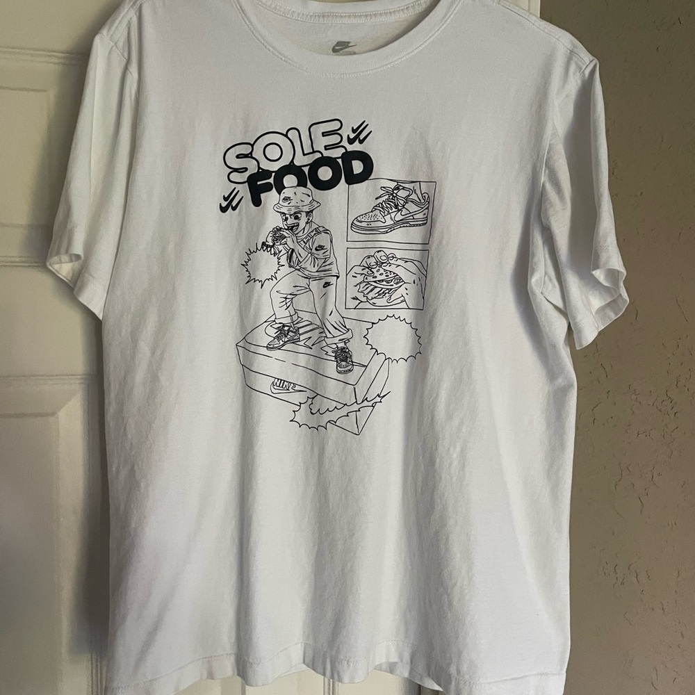 Nike White Graphic Tee with Sole Food Design